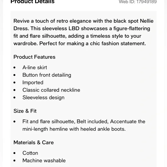 City Chic Nellie Dress Navy spot - new with tags size 14 - Picture 13 of 13